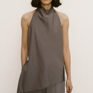 NWT Zara Minimalist Wool Halter Top